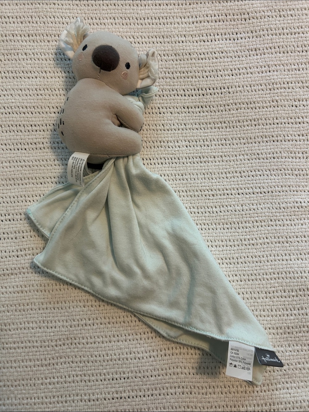 Hallmark Baby Koala Lovey Security Blanket Unisex Gray Green‎ Plush